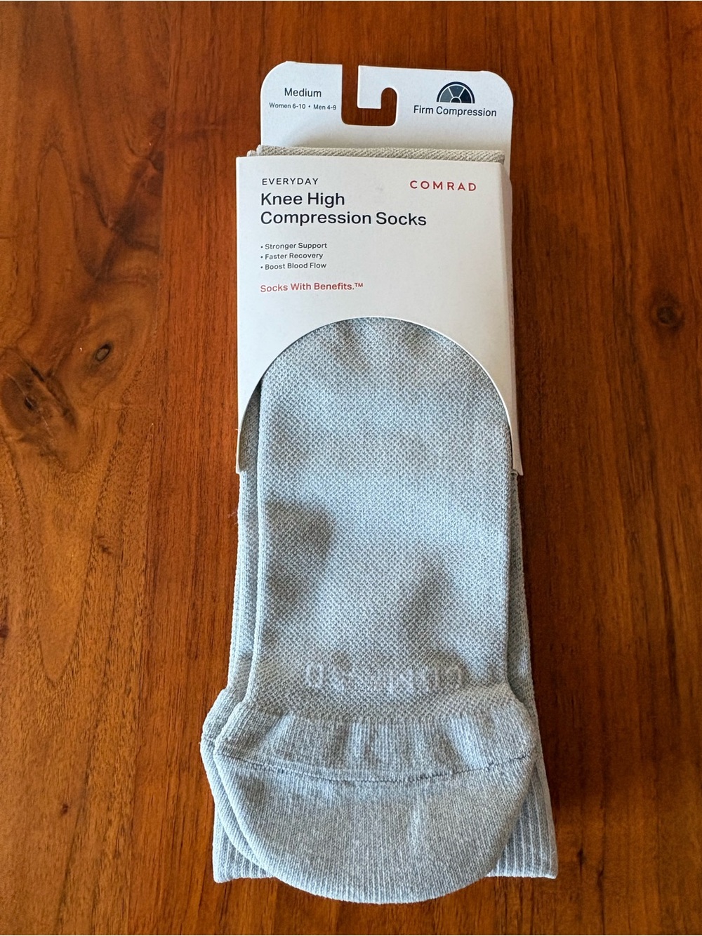 Comrad Everyday Knee High Compression Socks - Light Gray